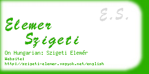 elemer szigeti business card